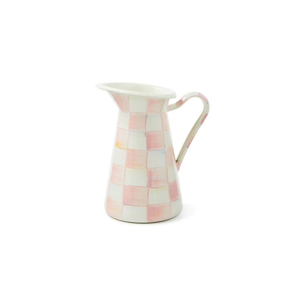 MacKenzie-Childs Practical Hand - Painted Rosy Check Decorated Steel Pitcher