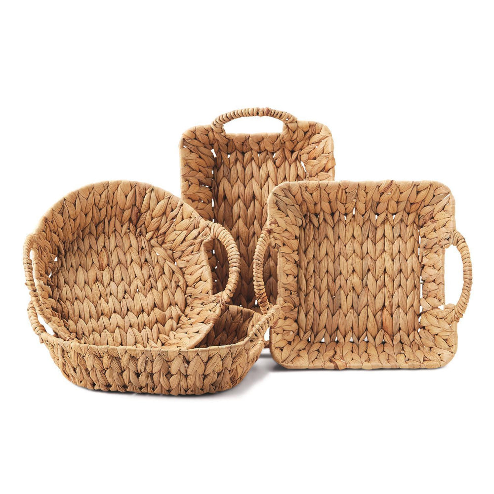 Handmade Water Hyacinth Baskets by Two's Company for Kitchen Use
