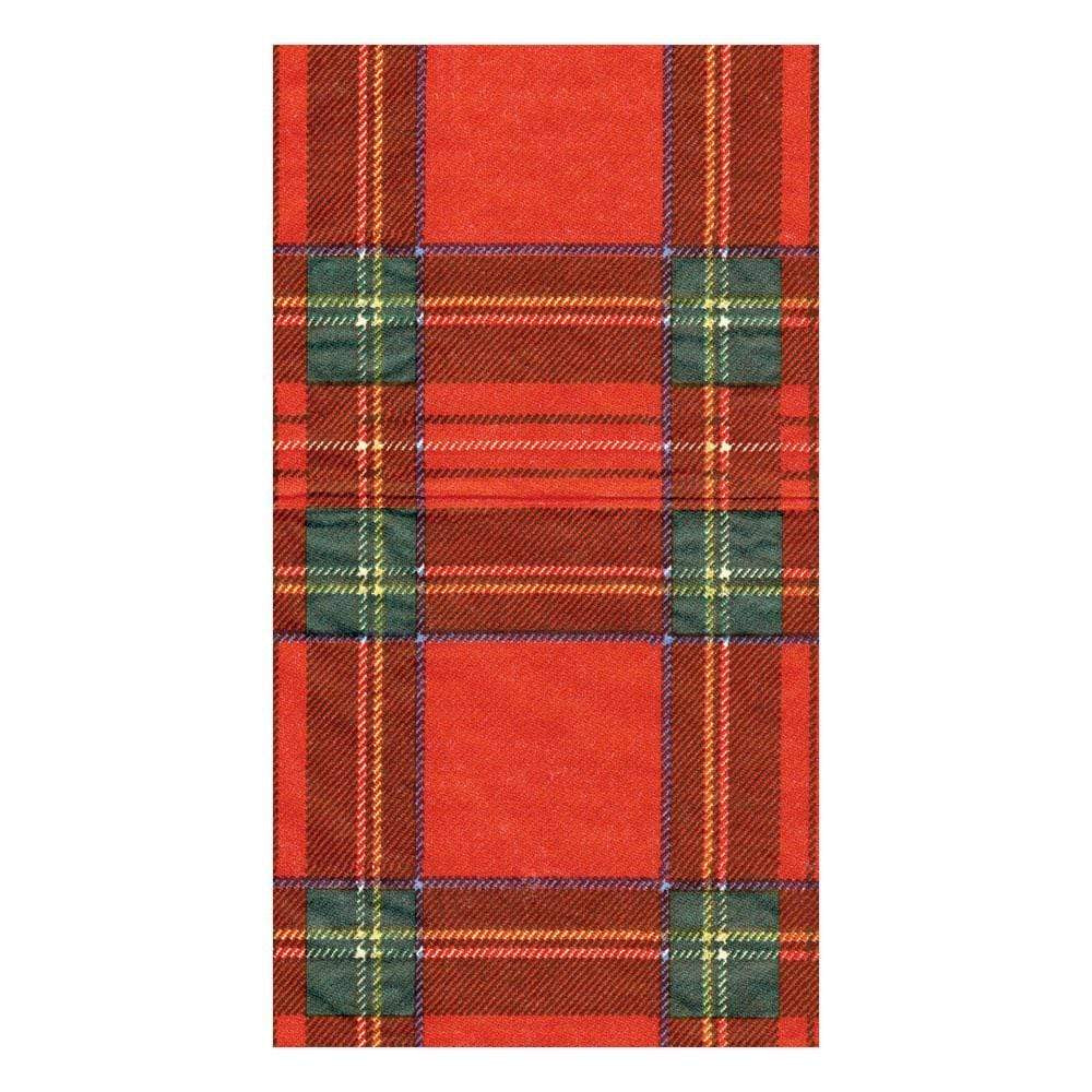 Caspari High - Quality Royal Plaid Design Paper Guest Towel Napkins - Pack Containing 15 Pieces