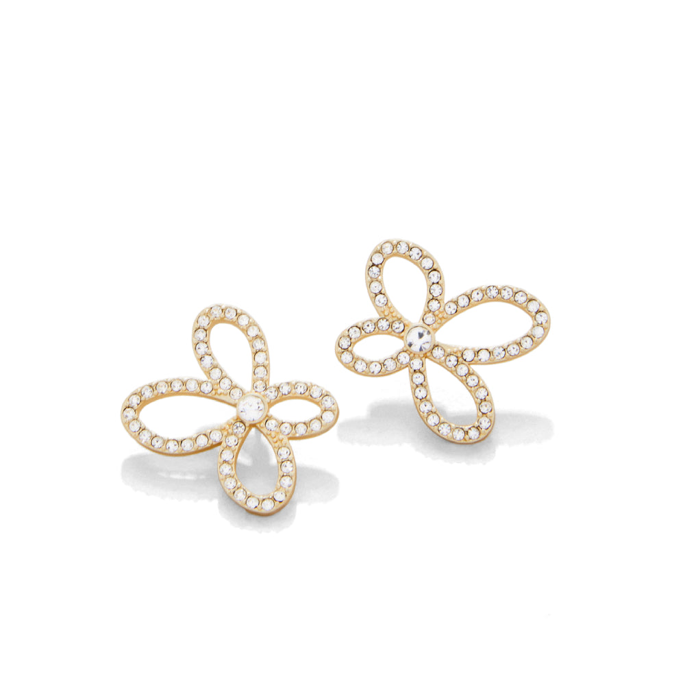 Spartina Fashionable Louise Flower Style Crystal Stud Earrings for Women
