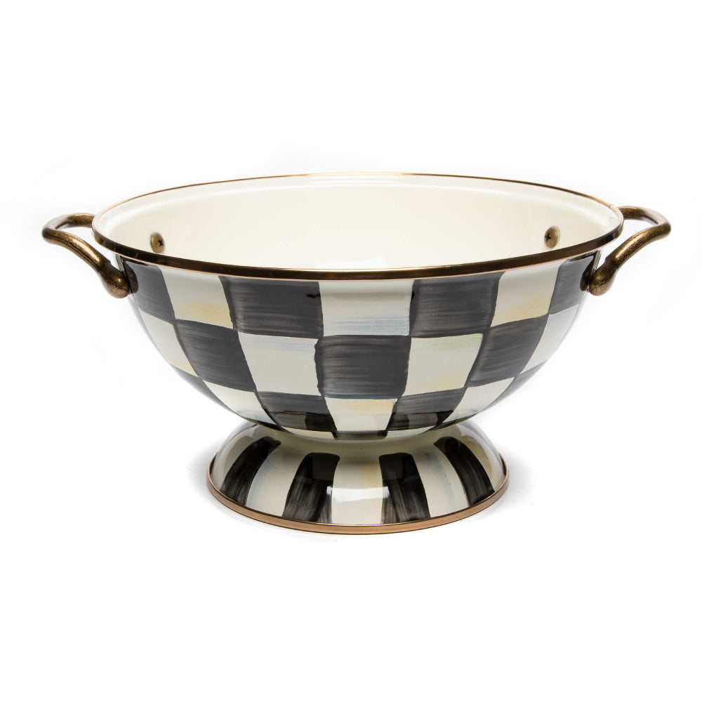 MacKenzie-Childs Hand-Painted Courtly Check Enamel Smaller Almost Everything Bowl
