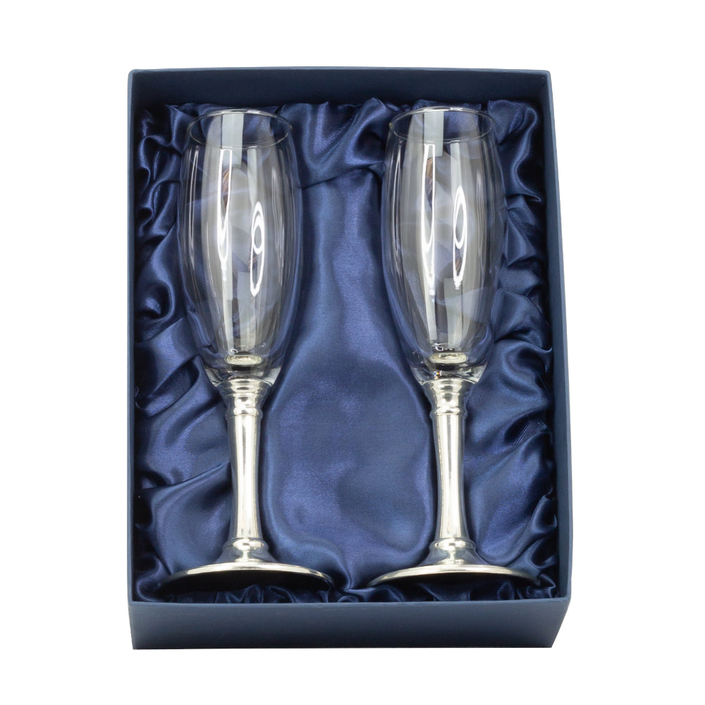 Exquisite Salisbury Elegant Champagne Flute Glass Set of 2 for Special Toasts