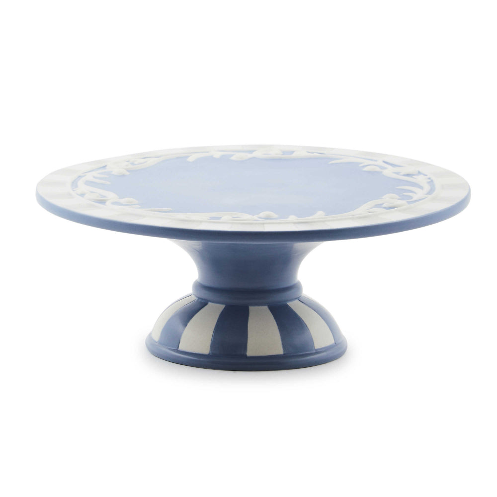 MacKenzie-Childs Exquisite Cameo Design Small Pedestal Serving Platter