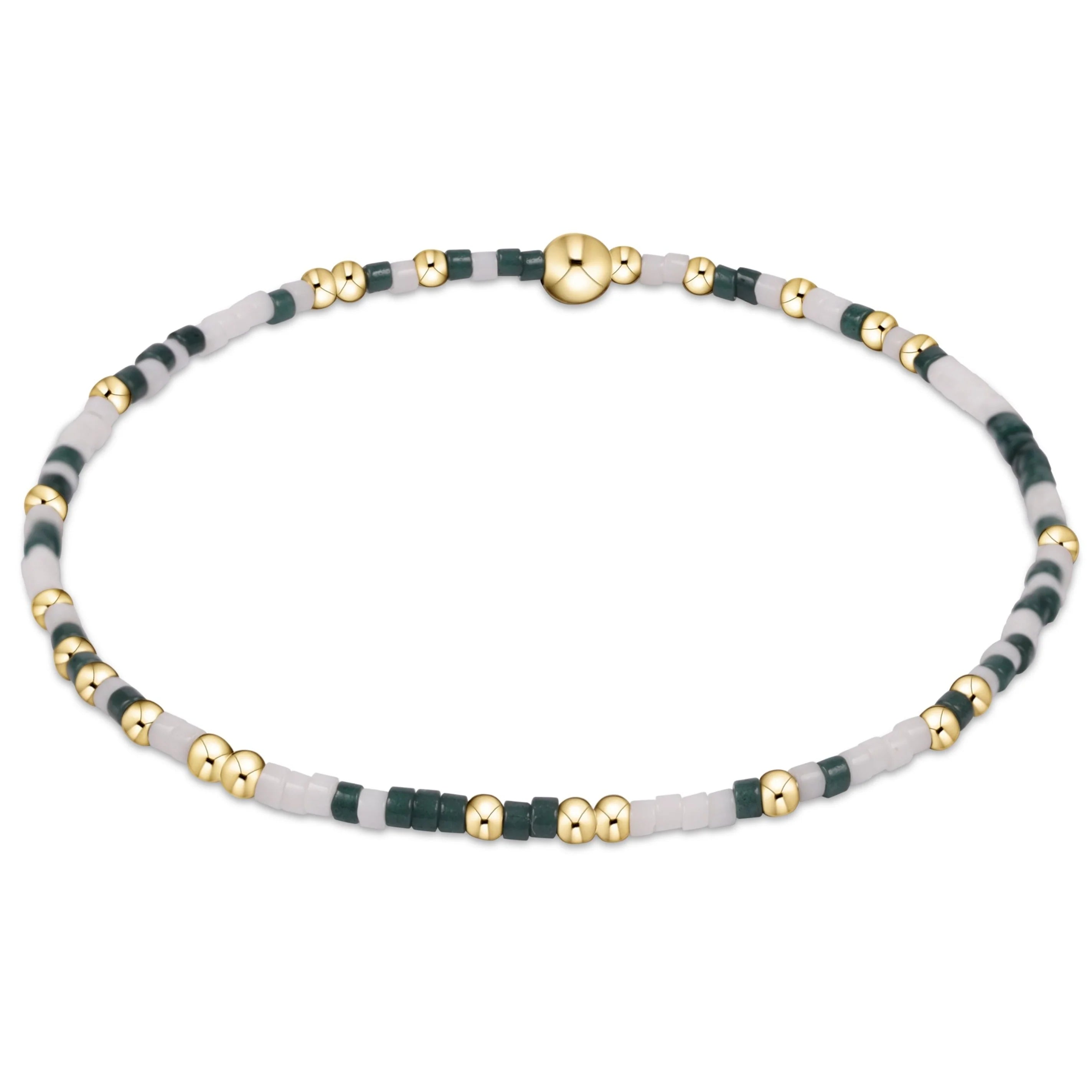 enewton 5.5-inch egirl's Gameday Bracelet with Unwritten Hope Design - Dark Green and White