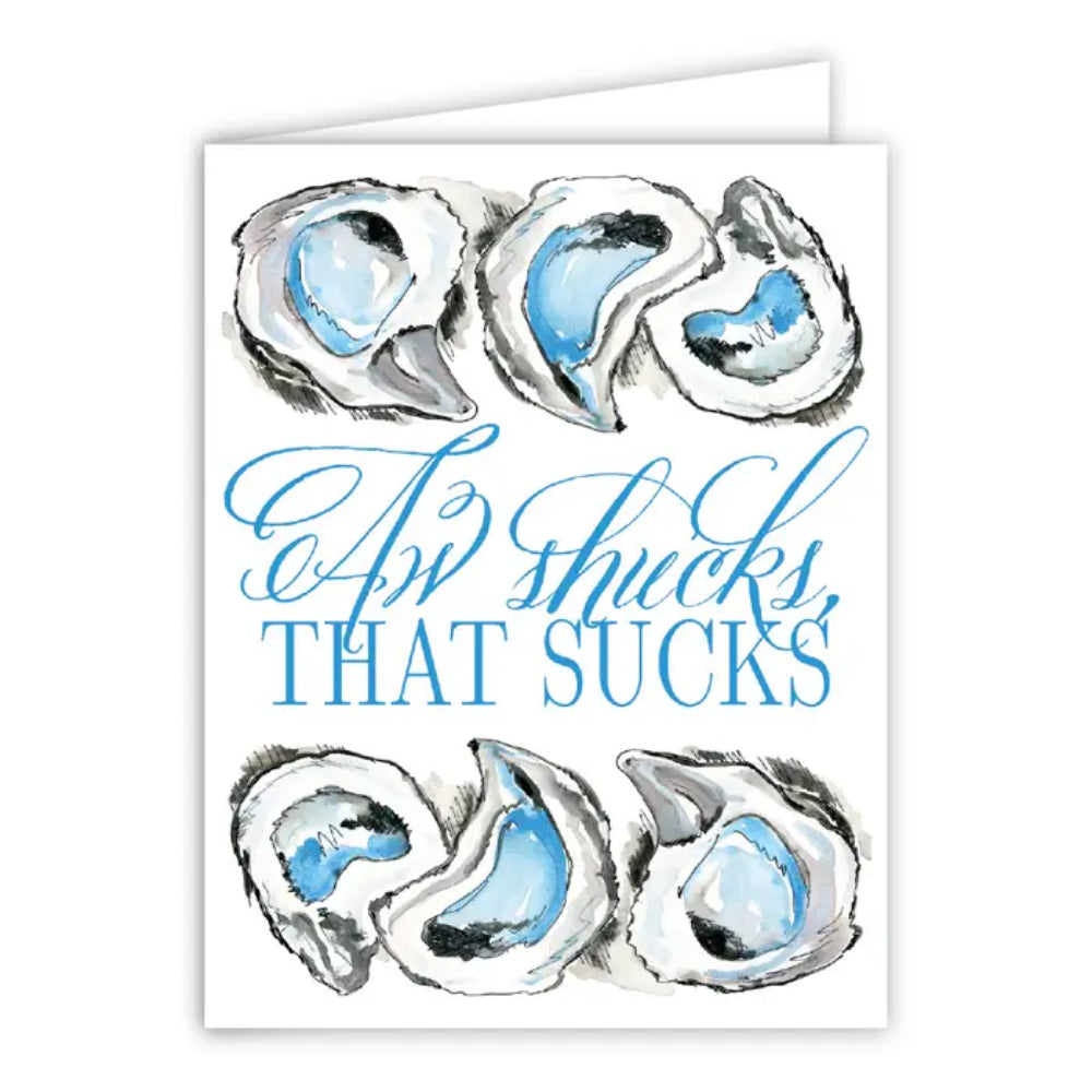 Hand Glittered Folded Sorry Aw Shucks Greeting Card - 4.25' x 5.5'