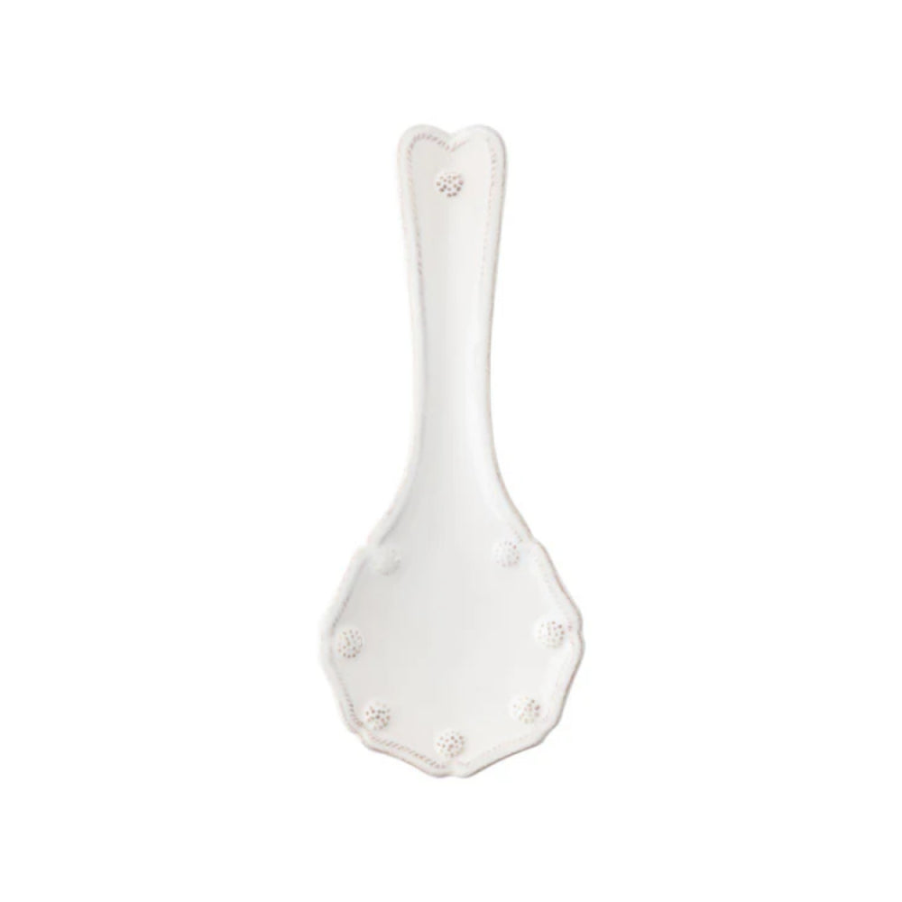 Juliska Whitewashed Berry & Thread Ceramic Spoon Rest for Pristine Countertops