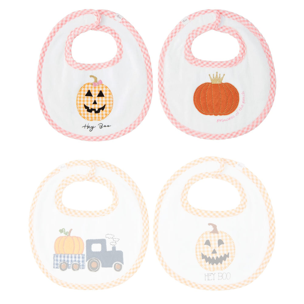 Mud Pie Reversible Infant Pumpkin-Themed Bib for Babies