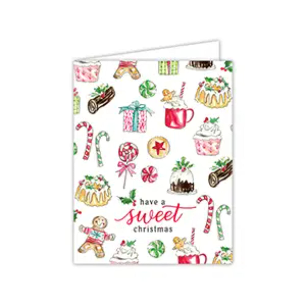 RosanneBeck Christmas Holiday Glittered Greeting Cards with Sweet Goodies