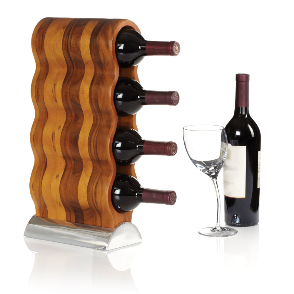 Nambe Brand Curvo Style Wine Bottle Storage Rack