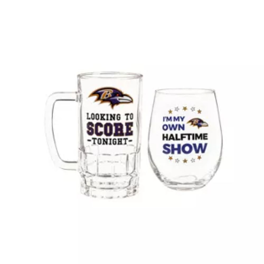 Exquisite Baltimore Ravens Themed Boxed Gift Set for Wine and Beer Lovers