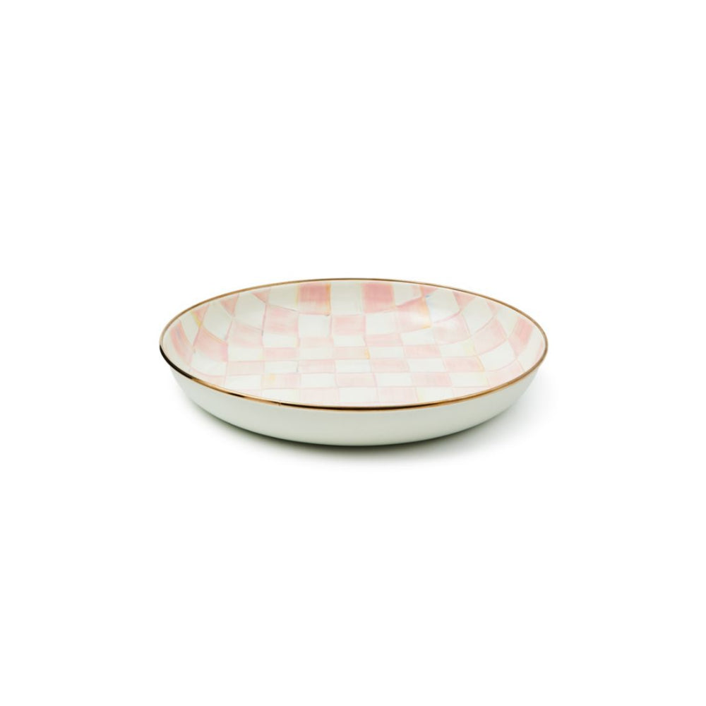 MacKenzie-Childs Hand-Painted Rosy Check Abundant Steel Bowl