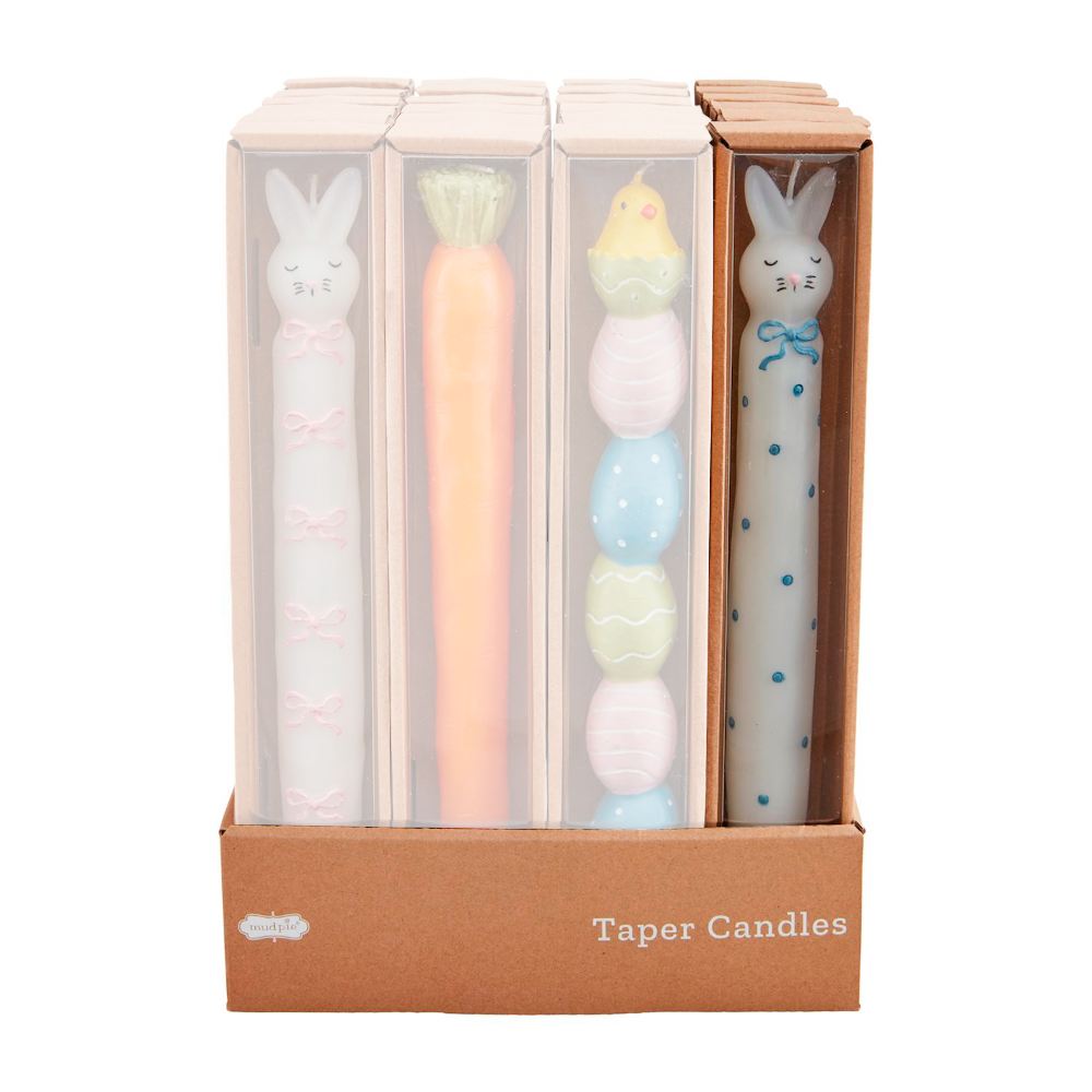 Hand - painted Mud Pie Taper Candle for Easter
