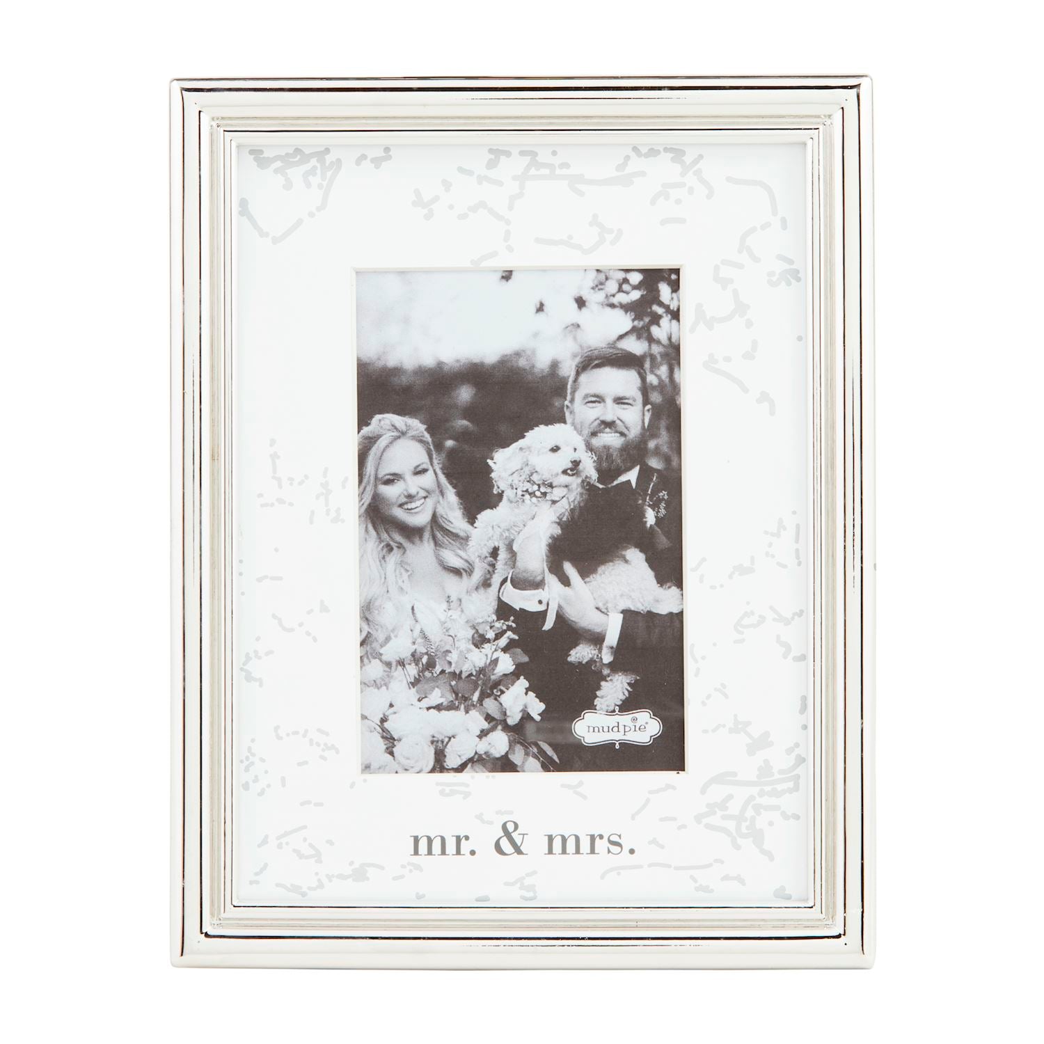 Elegant Mud Pie 4 x 6 Metal Frame for Mr. & Mrs.