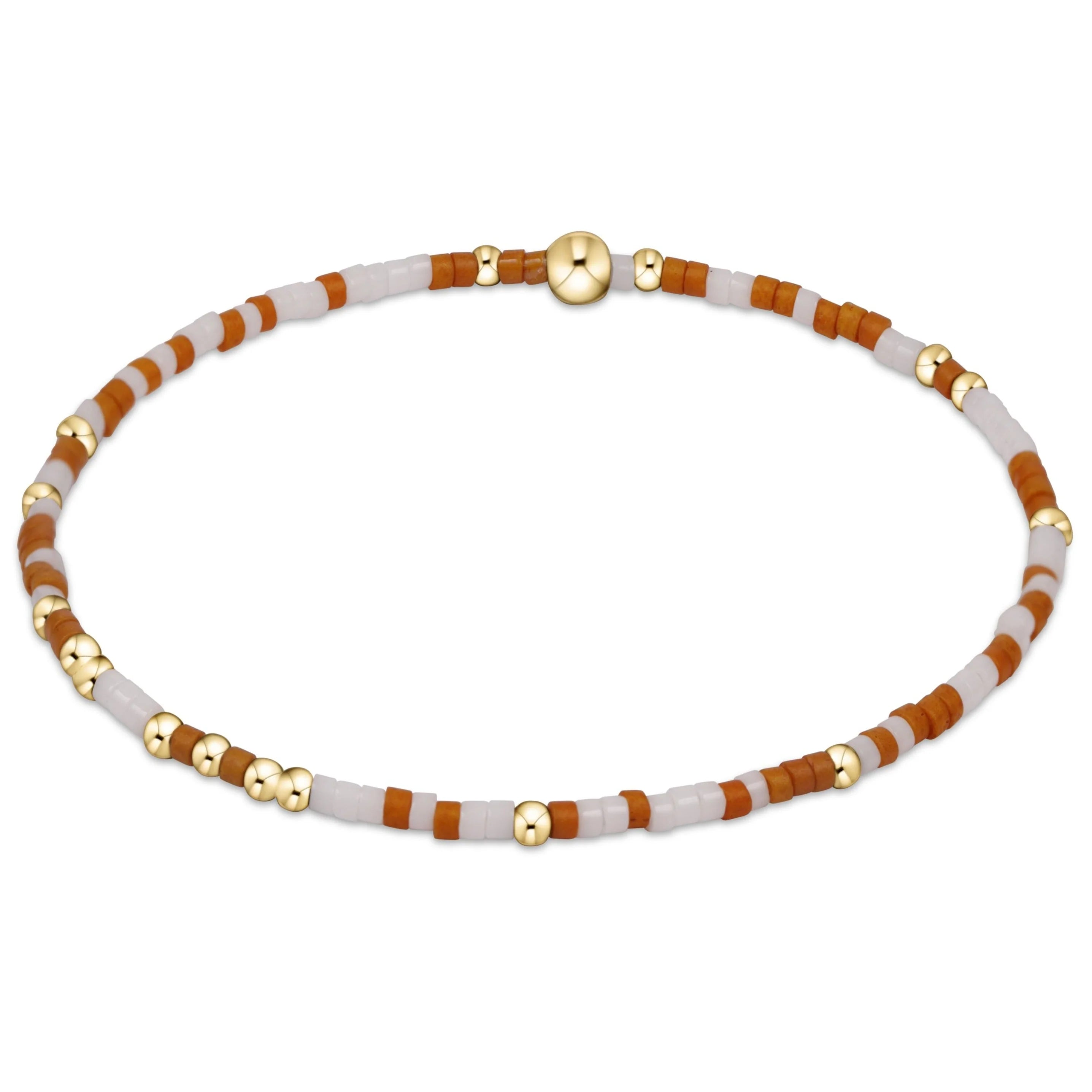 Enewton 5.5 Inches Egirl Style Gameday Hope Unwritten Bracelet in Burnt Orange and White Color