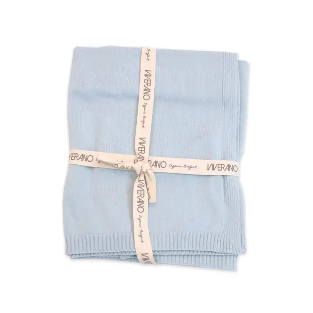 Viverano Organics Premium Milan Pastel Baby Blanket Sweater Knit Crafted from Organic Cotton
