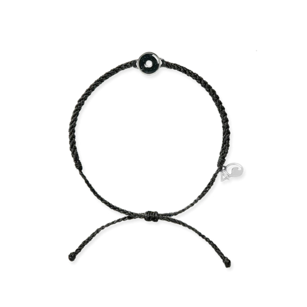 4Ocean Black Hand-Braided Tire Crumb Bezel Bracelet for Osborne Reef Conservation