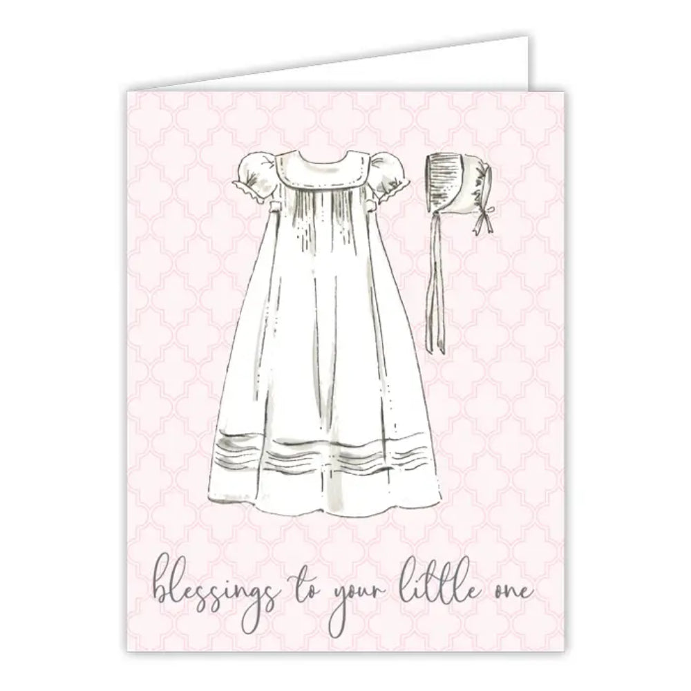 Gorgeous Christening Gown Inspired Greeting Card for Sending Blessings to Your Little One
