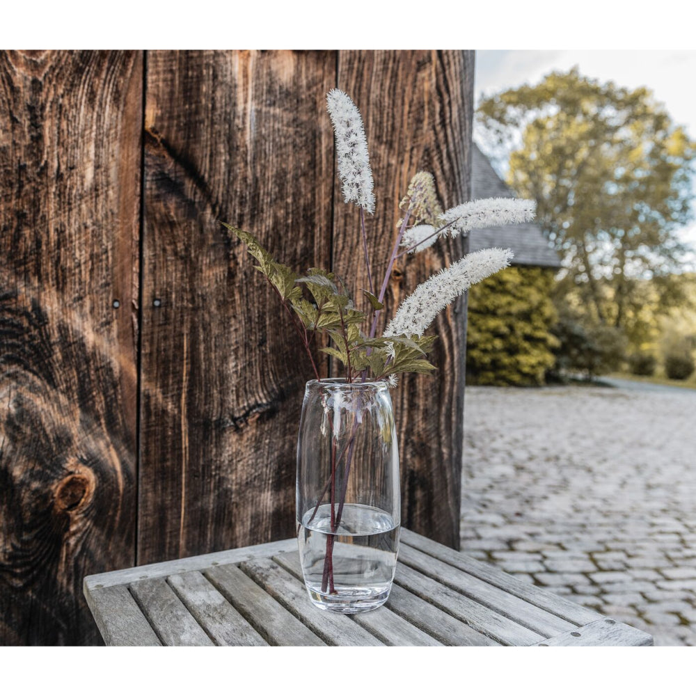Simon Pearce Handmade Addison Cylindrical Glass Vase for Dramatic Stems