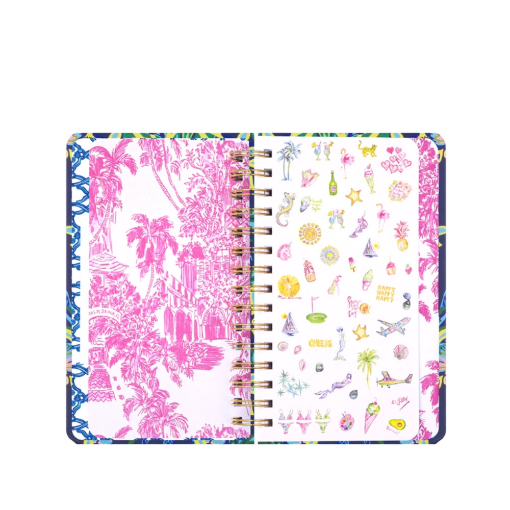 Lilly Pulitzer Medium-sized 12 Month Agenda Planner in the Hottest Spot Design with Navy Cover