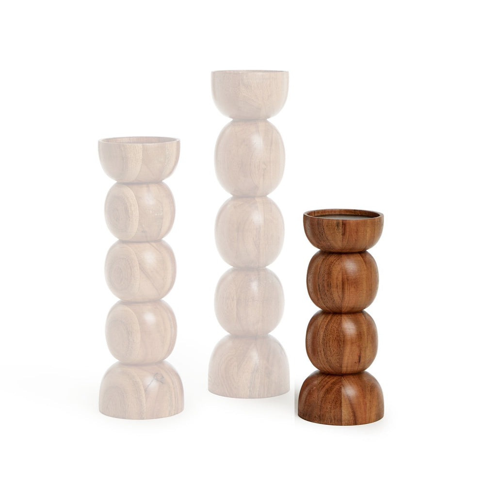 Exquisite Handmade Three-Piece Set of Pillar Candleholders by Two's Company