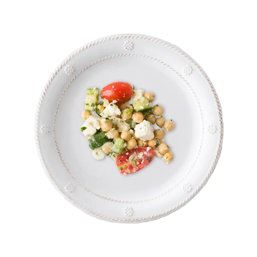 Juliska Al Fresco Collection Berry & Thread Pattern Whitewashed Melamine Dessert and Salad Plate