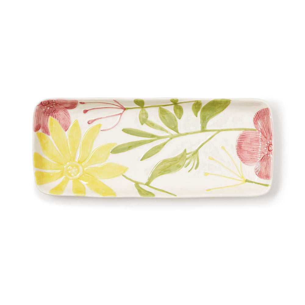Two's Company Decorative Dinner Platter with Stunning Spring Floral Design