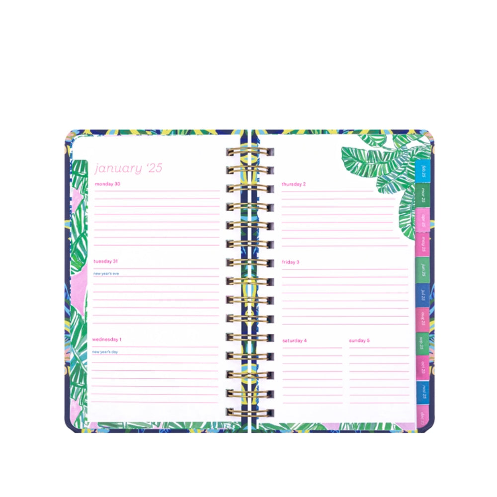 Lilly Pulitzer Medium-sized 12 Month Agenda Planner in the Hottest Spot Design with Navy Cover