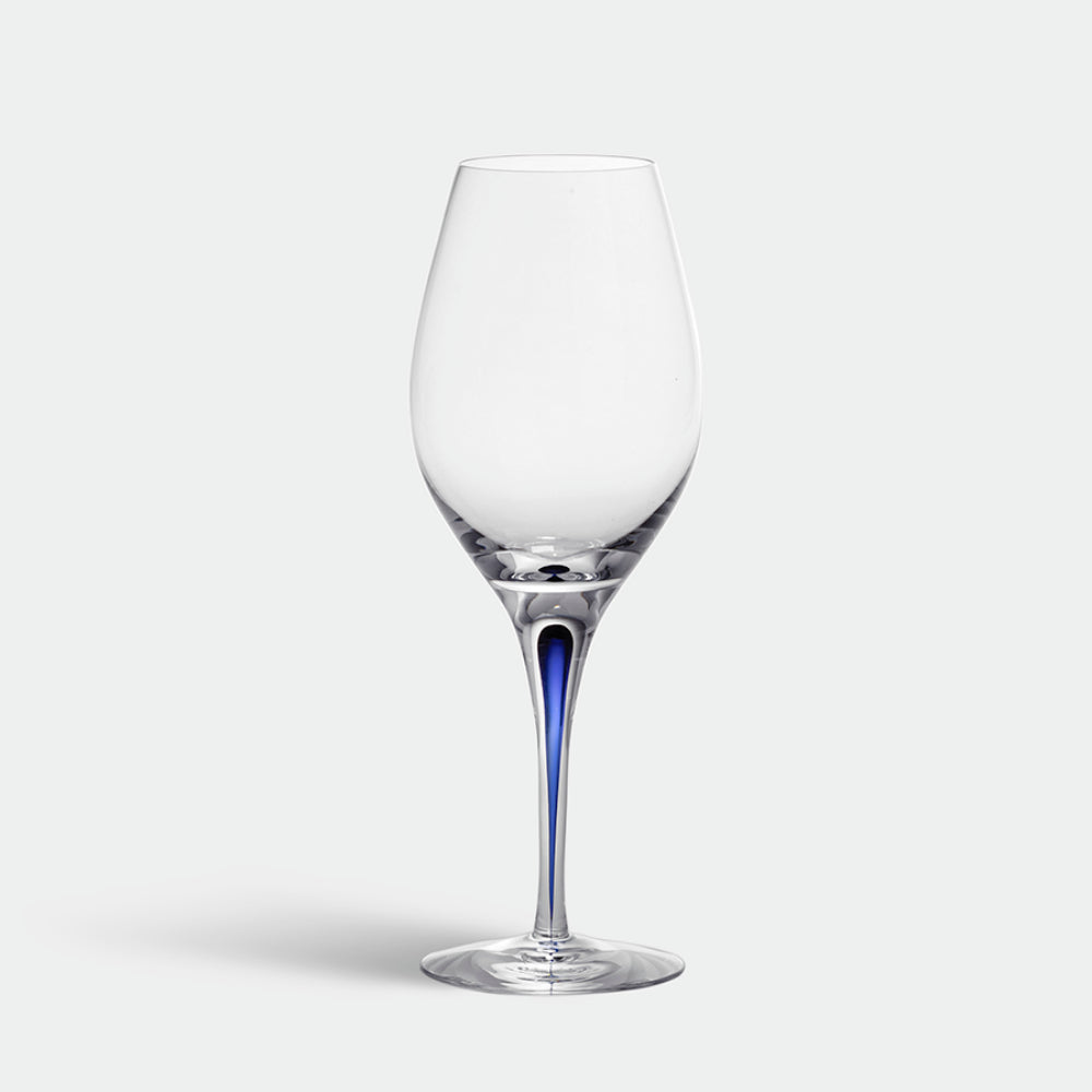 Swedish Mouth - Blown Orrefors Intermezzo Blue 14oz Wine Glass