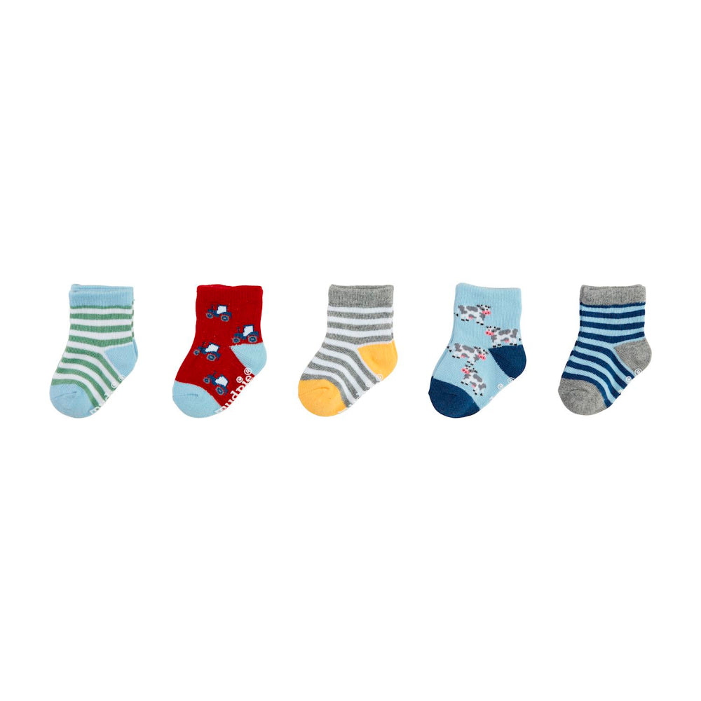 Mud Pie Set of Farm - Themed Infant Cotton Sock Gift Box