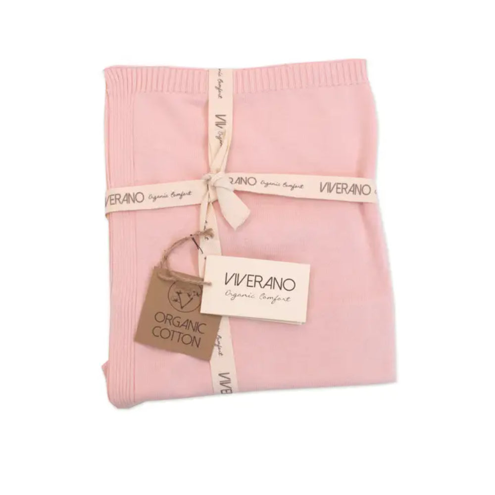 Viverano Organics Premium Milan Pastel Baby Blanket Sweater Knit Crafted from Organic Cotton