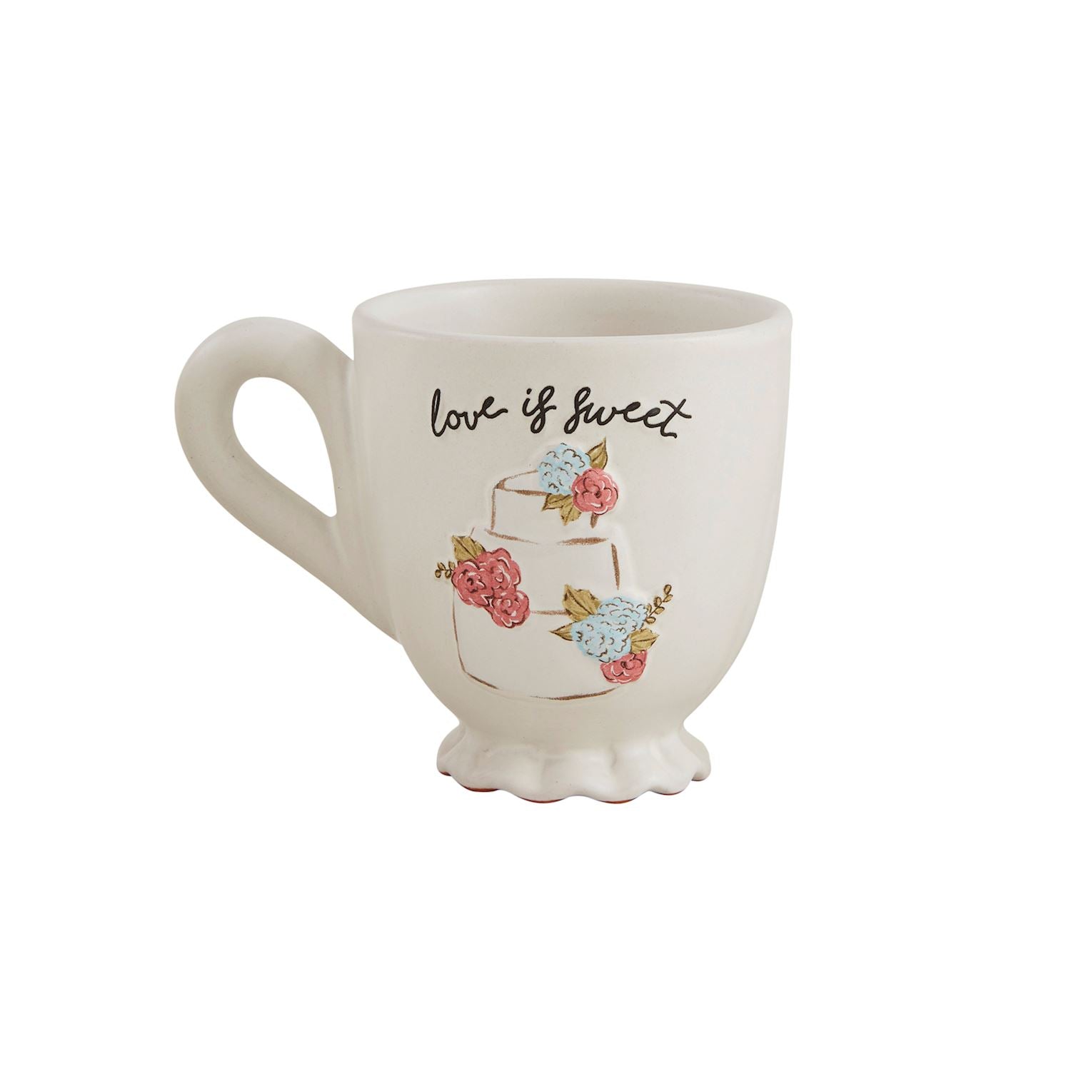 Exquisite Hand - painted Stoneware Wedding Mug with Pedestal Base (16 oz)