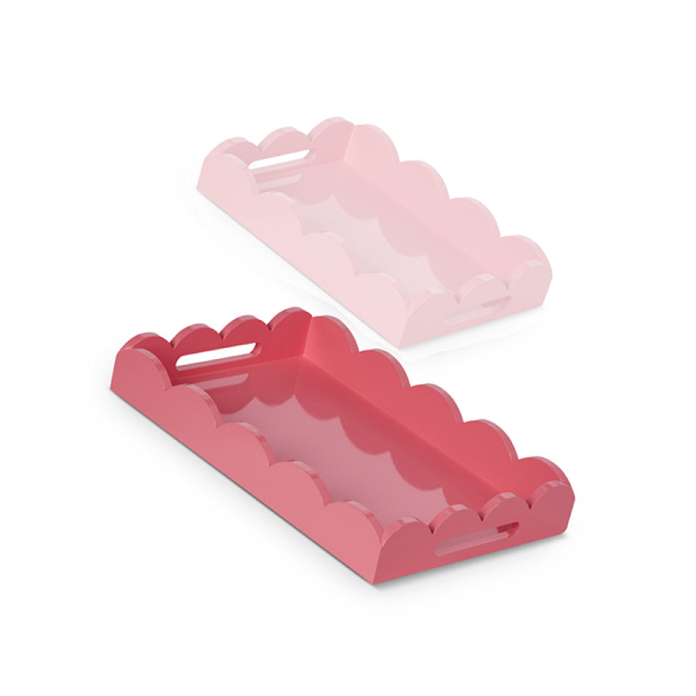 Raz Imports Assorted Bubblegum-Style Scalloped MDF Trays in Large & Small Sizes