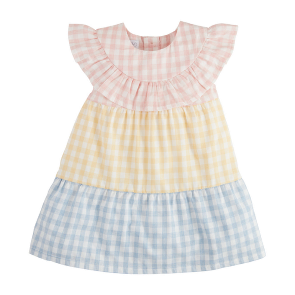 Mud Pie 100% Cotton Tiered Gingham Dress for Little Ones