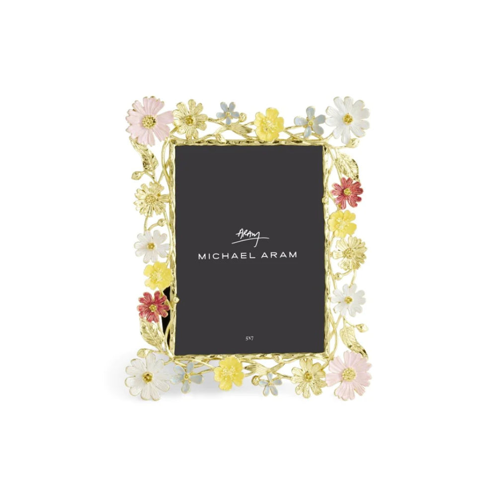 Michael Aram Handmade 5x7 Wildflowers Enamel Zinc Frame