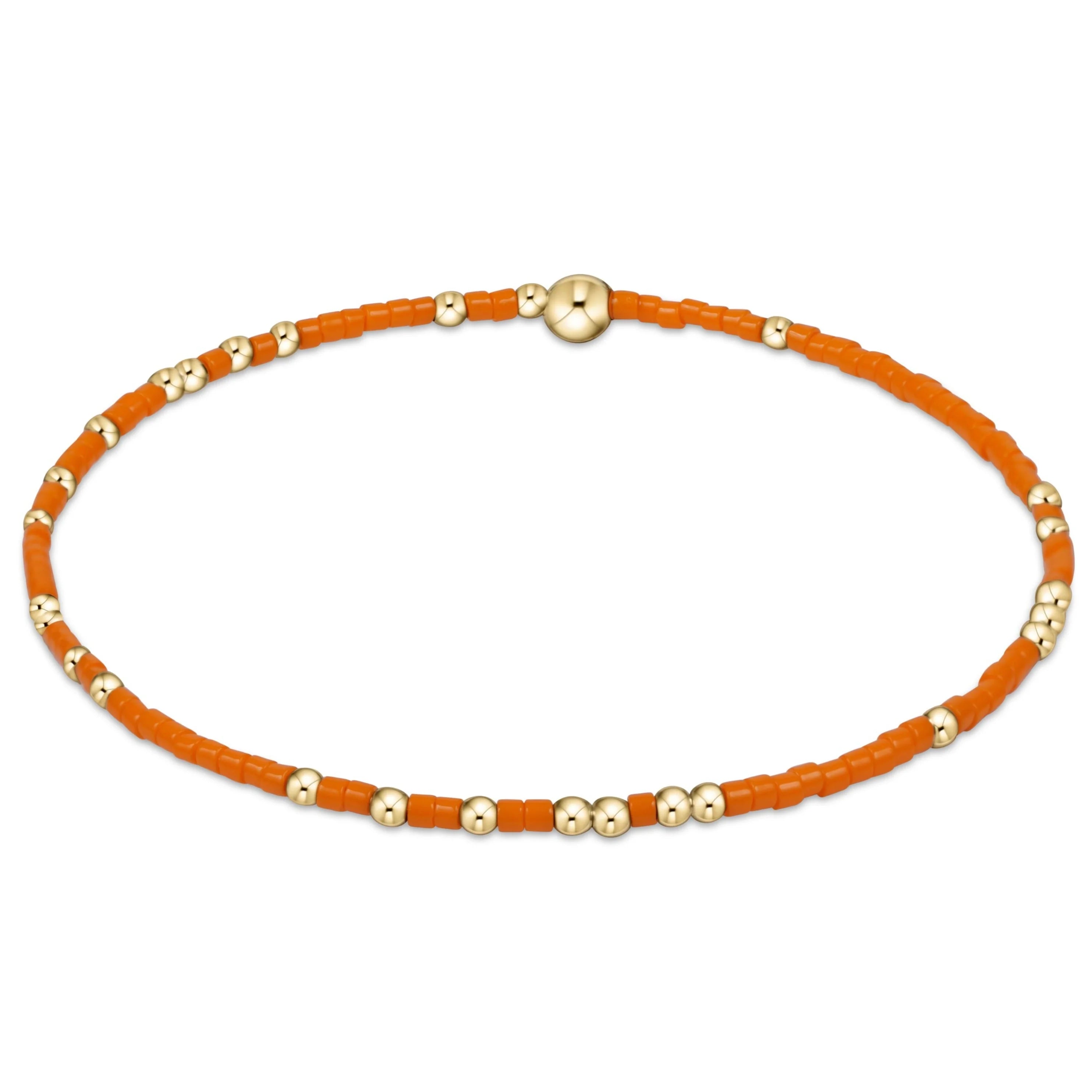 eNewton 5.5-Inch egirl Style Orange Gameday Hope Unwritten Beaded Bracelet for Girls