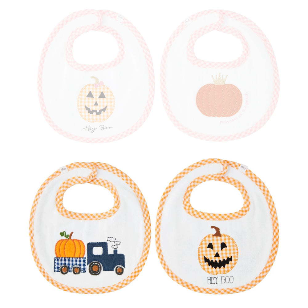 Mud Pie Reversible Infant Pumpkin-Themed Bib for Babies