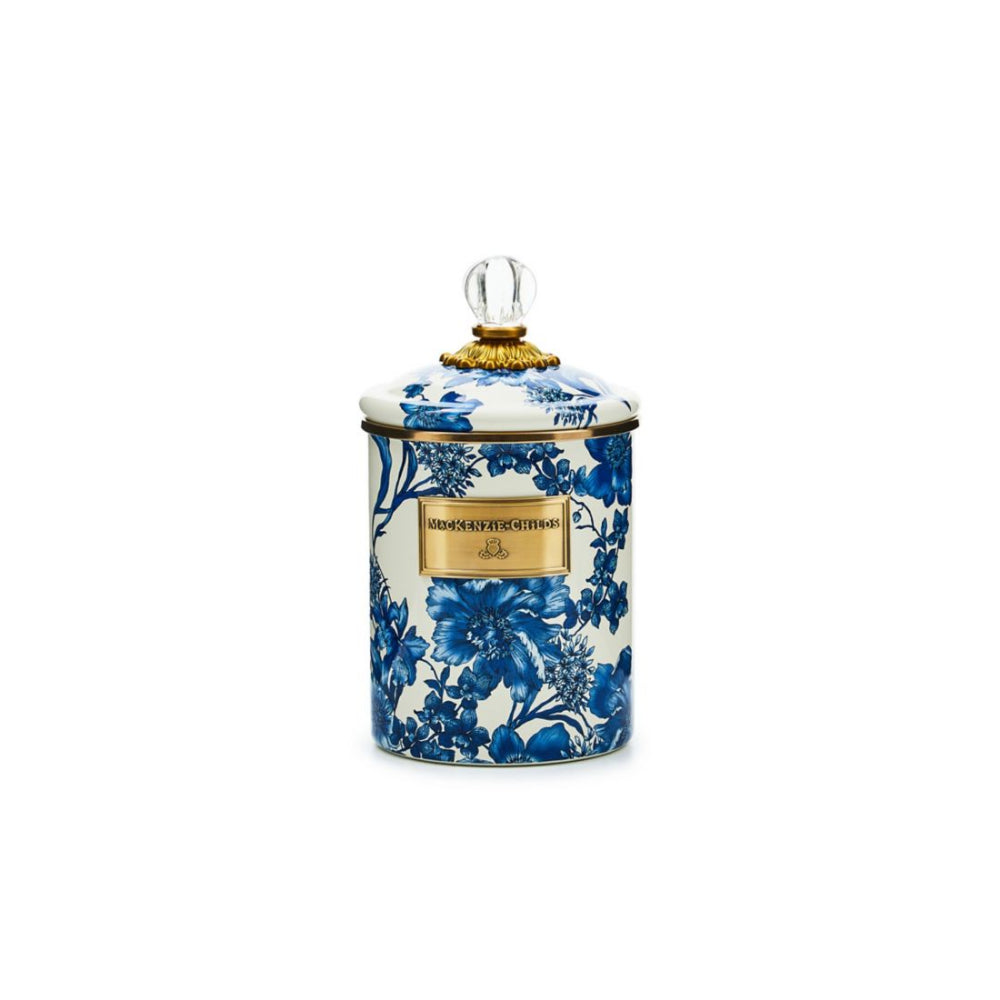 MacKenzie-Childs Royal English Garden Enameled Steel Storage Canister for Kitchen Pantry