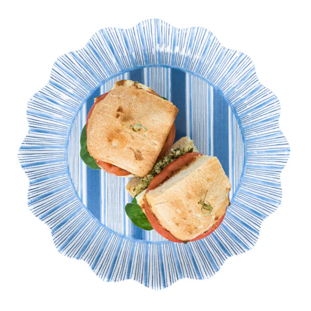 Juliska Ocean Cabana Stripe Shatterproof Melamine Dinner Plate Set of 4