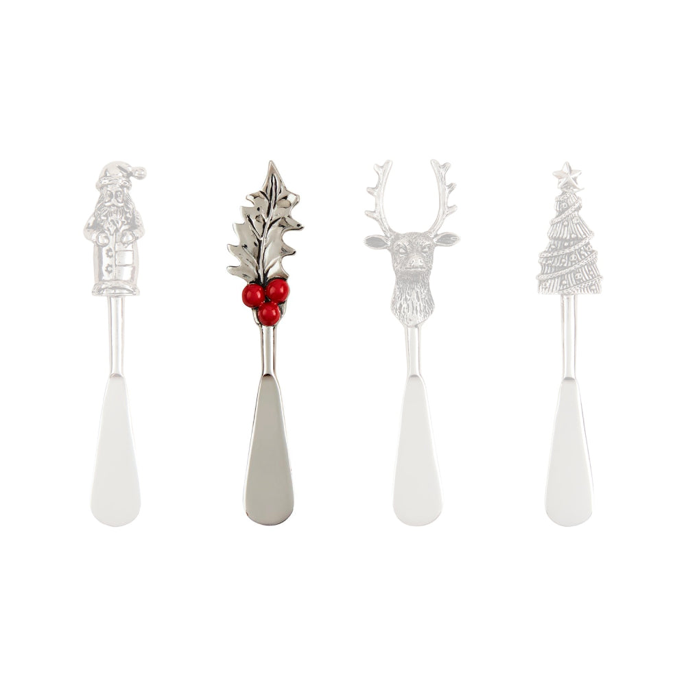 Mud Pie Christmas Stainless Steel Spreaders with Cast Aluminum Handles
