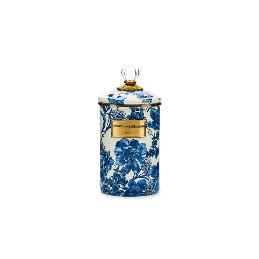 MacKenzie-Childs Royal English Garden Enameled Steel Storage Canister for Kitchen Pantry