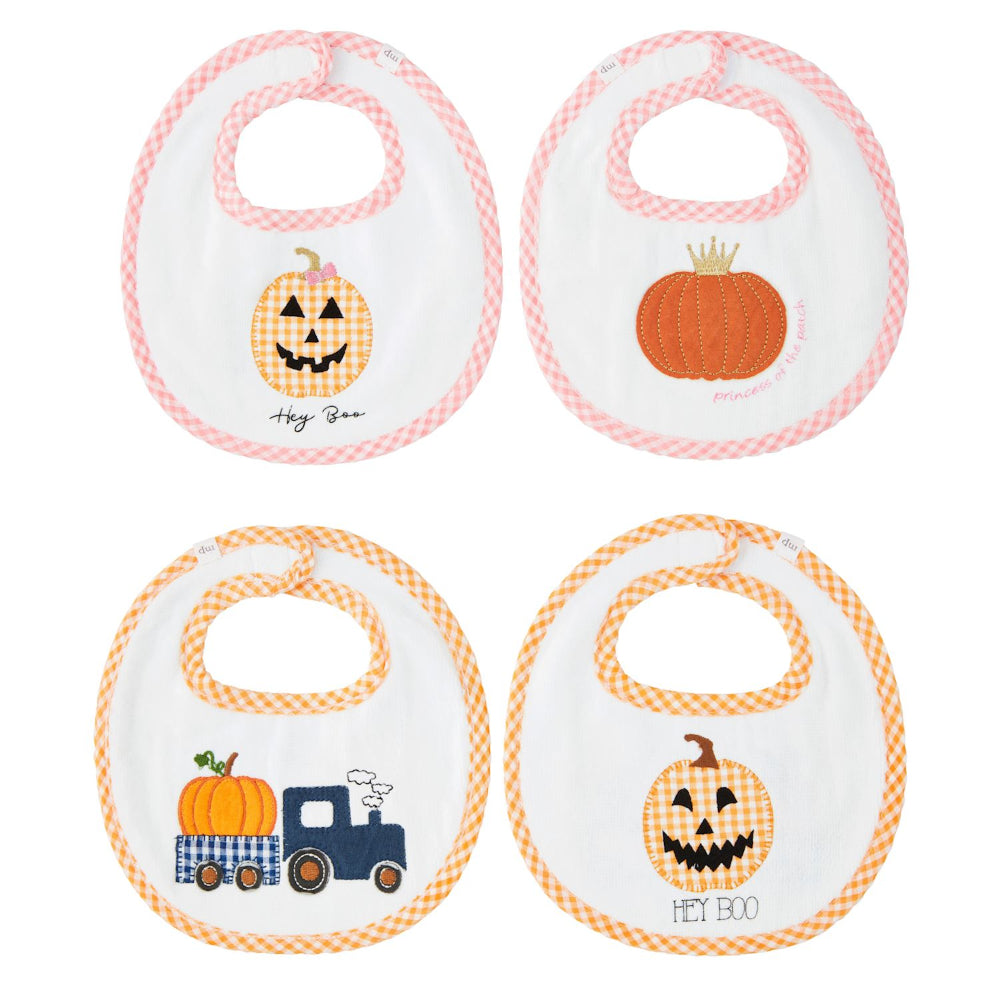 Mud Pie Reversible Infant Pumpkin-Themed Bib for Babies