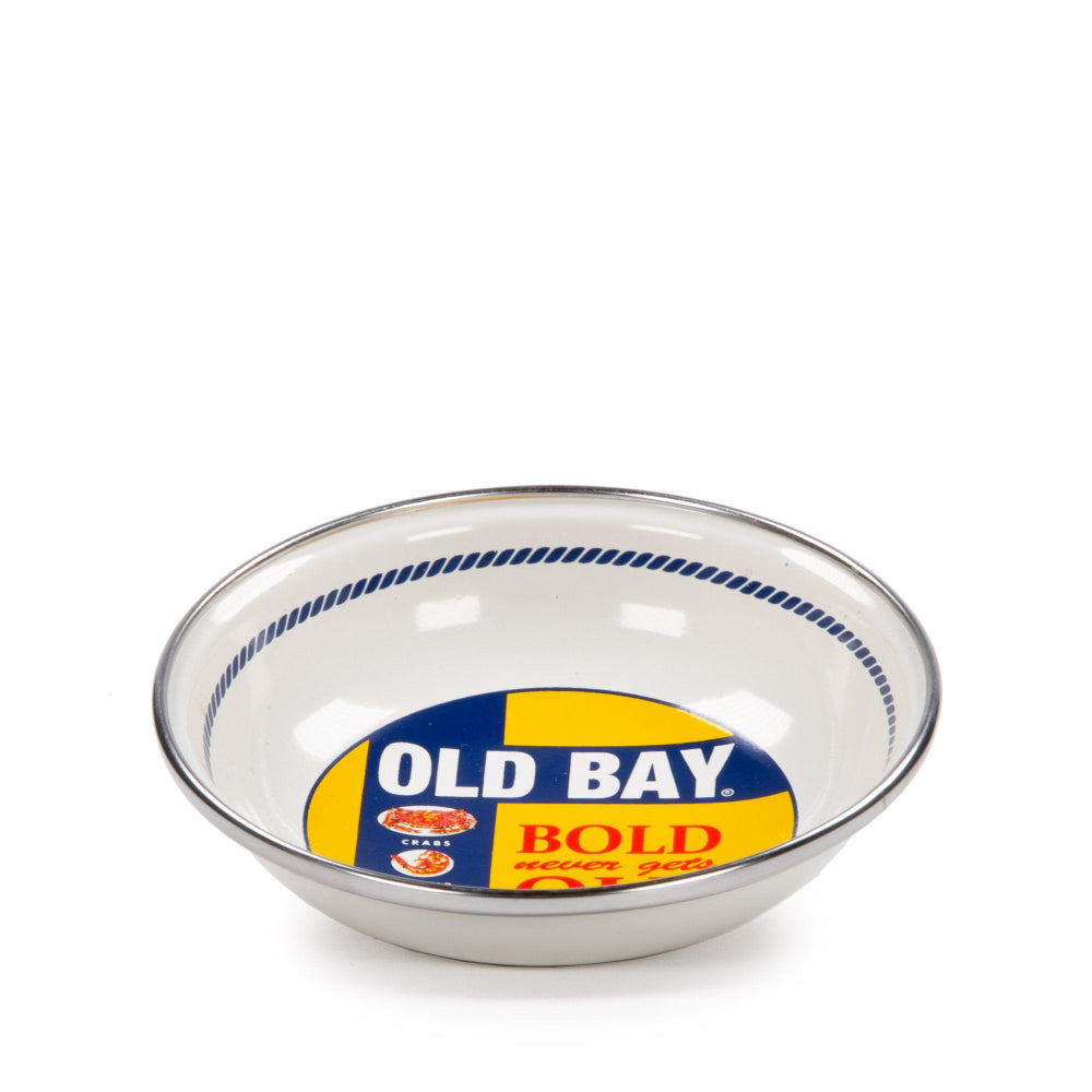 Single Golden Rabbit Themed Old Bay Tasting Porcelain Enamel Coated Carbon Steel Dish