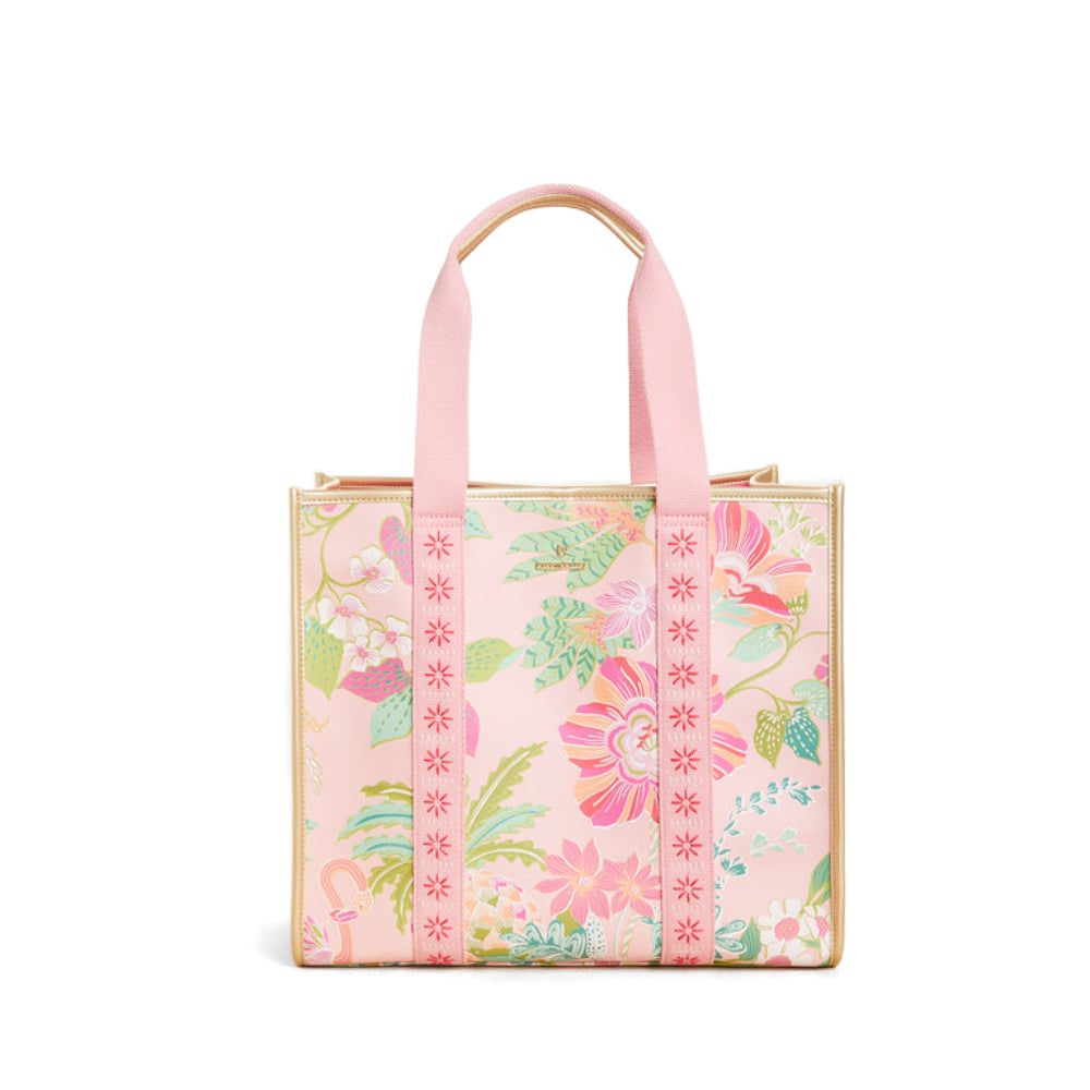 Spartina Flamingo Pineapple Patterned Boat-Style Tote Bag