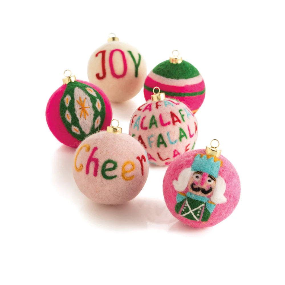 Shiraleah Assorted 'Joy' Festive Polyester Decorative Ornaments
