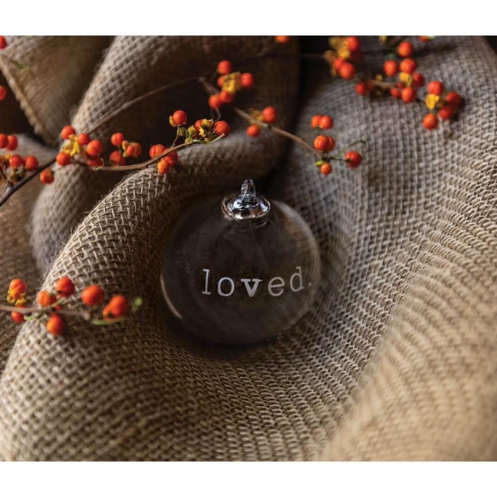 Simon Pearce Handmade Round Glass Christmas Ornament - A Symbol of Being Loved