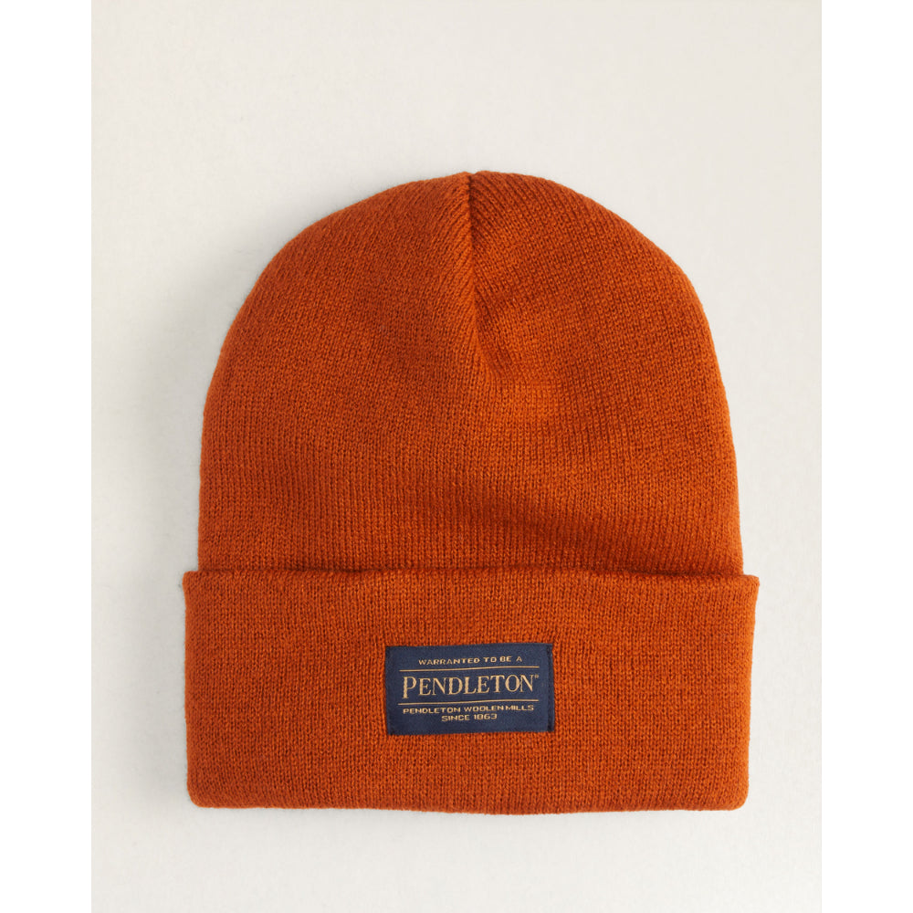 Pendleton Classic Stretchable Ribbed Knit Beanie with Logo Patch