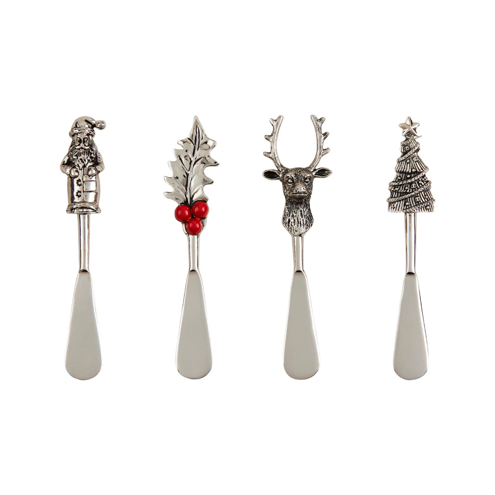 Mud Pie Christmas Stainless Steel Spreaders with Cast Aluminum Handles