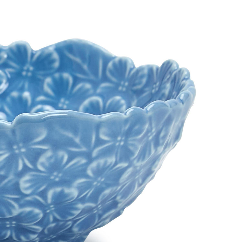 Two's Company Blue Hydrangea-Inspired Set of 3 Food-Safe Tidbit Bowls