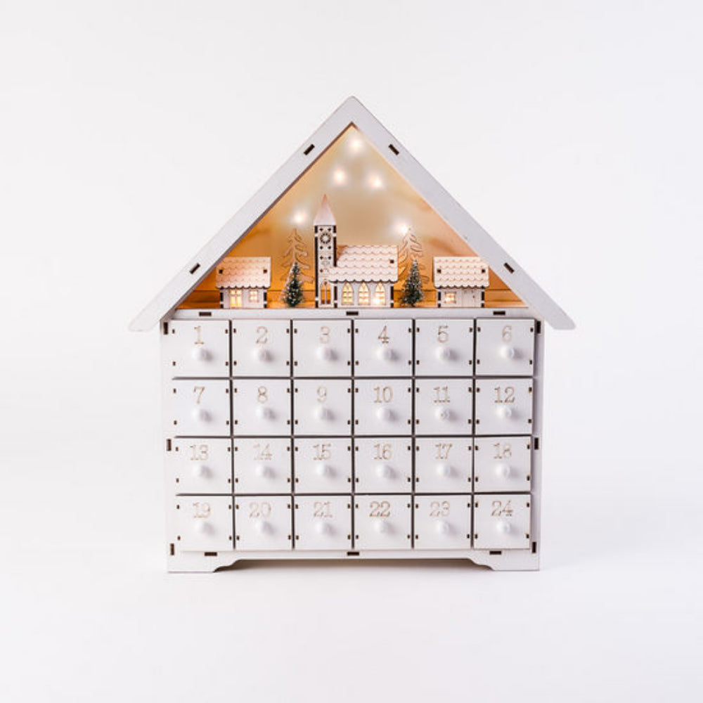 One Hundred 80 Degrees LED - Lit White House Advent Calendar for Decorative Purposes