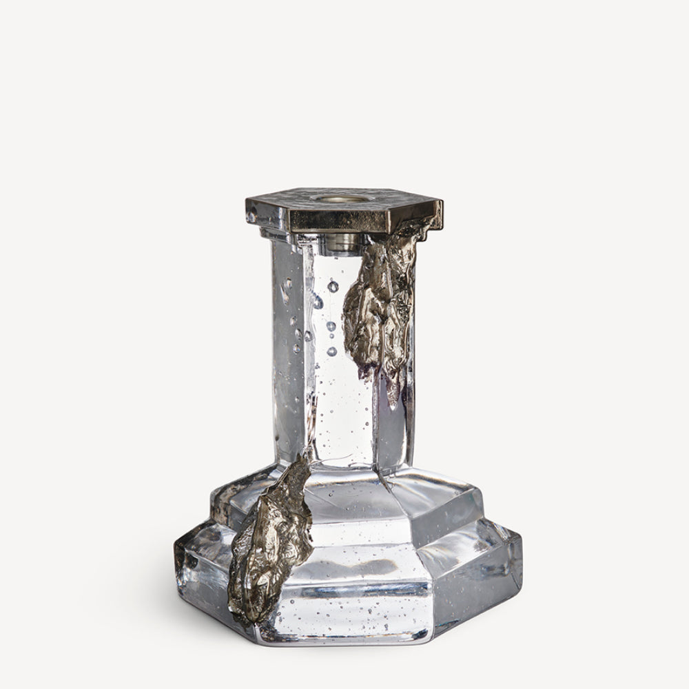 KostaBoda Handmade Limited Edition Rocky Baroque Candlesticks in Various Sizes